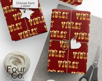 Custom Name Christmas Wrapping Paper, Personalized Wrapping Paper