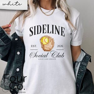 Softball Mama Shirt, Sideline Social Club Tee image 2