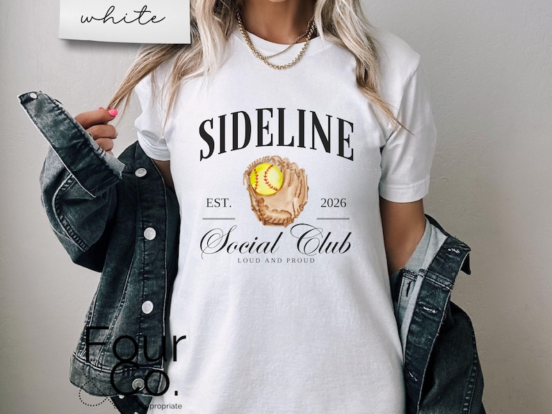 Softball Mama Shirt, Sideline Social Club Tee image 2