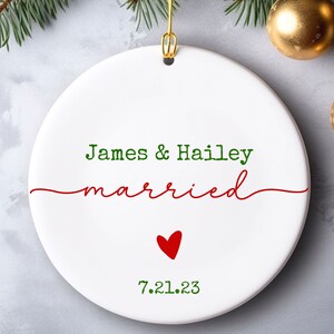 Mr and Mrs Christmas Ornament, Personalized Wedding Gift, First Christmas Married Ornament 2023, Newlywed Gift, Our First Christmas Ornament