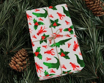 Cajun Christmas Wrapping Paper, Cajun Christmas, Louisiana Christmas, Louisiana Gift Wrap