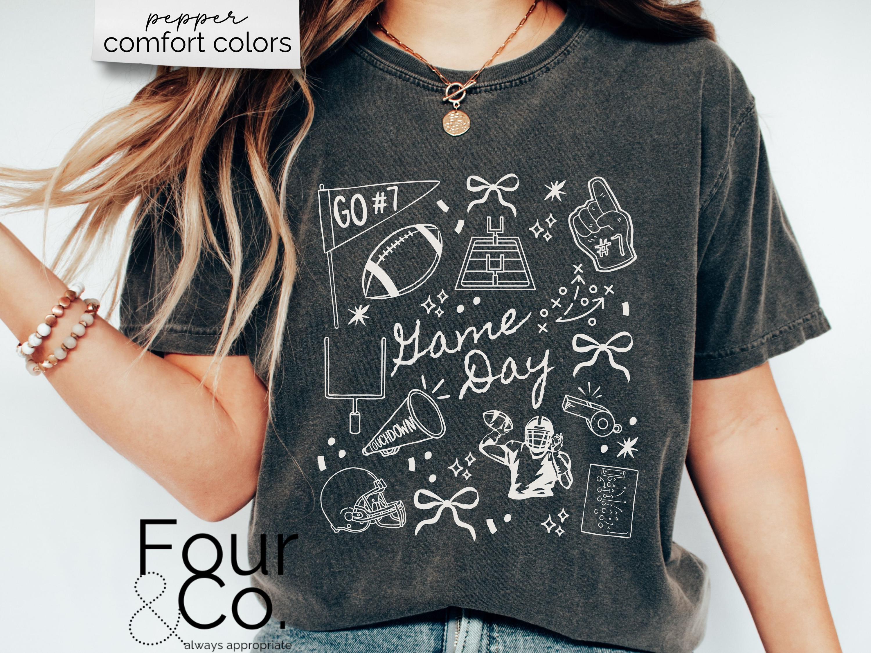 Custom Football Shirt, Comfort Colors® Football Shirt, Football Number Shirt