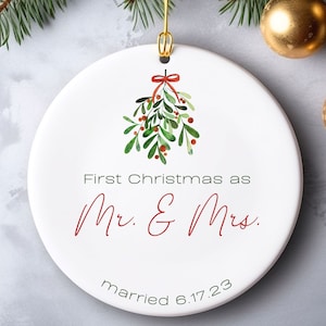 Mr & Mrs Ornamente, Weihnachtsschmuck 2023, Hochzeitsgeschenk, erste Weihnachten Verheiratet Ornament, Brautpaar Geschenk, erste Weihnachten Ornament