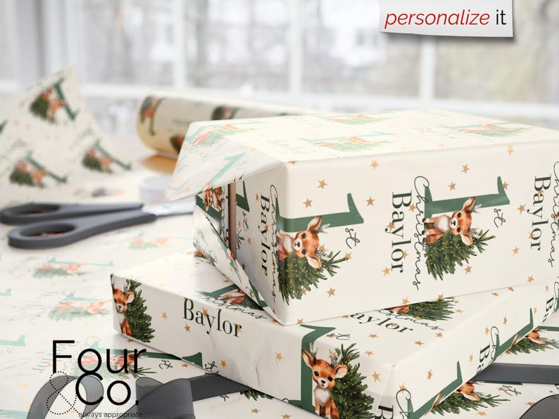 Babys First Christmas Wrapping Paper, First Christmas Wrapping Paper ...
