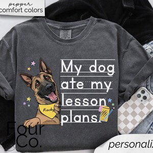 Personalized Teacher Shirt, Teacher Dog Mom Shirt, Custom Teacher Shirt