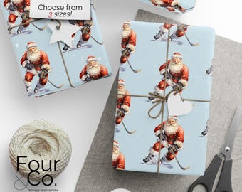 Weihnachten Hockey Geschenkpapier, Hockey Santa Geschenkpapier