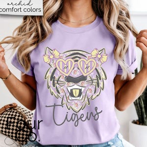 Tiger Football Shirt, Tiger Mascot Shirt, Coquette Tiger Shirt