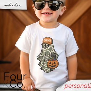 Camo Ghost Shirt, Halloween Name Shirt, Jungen Halloween Shirt