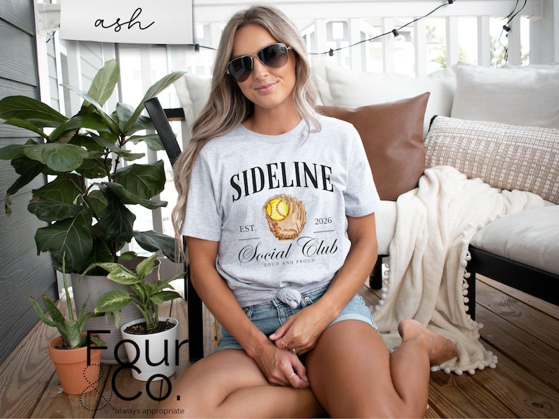 Softball Mama Shirt, Sideline Social Club Tee image 3