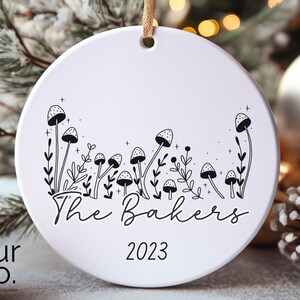 Personalized Mushroom Ornament, Mushroom Ornaments, Mushroom Ornament Christmas, Cottagecore Mushroom, mushroom gift