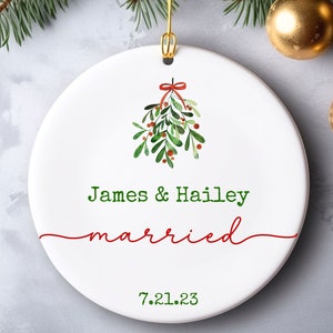 Mr and Mrs Christmas Ornament, Personalized Wedding Gift, First Christmas Married Ornament 2023, Newlywed Gift, Our First Christmas Ornament