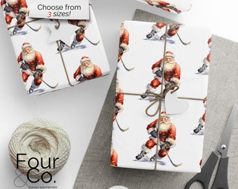 Weihnachtsmann spielen Hockey Geschenkpapier, Hockey-Weihnachtsgeschenk-Verpackung