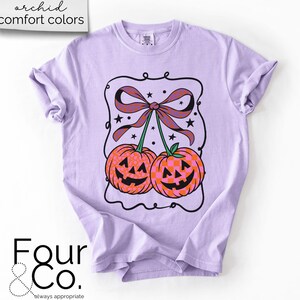 Comfort Colors® Halloween-tröja, pumpa-körsbär-tröja, kokett Halloween-tröja bild 6