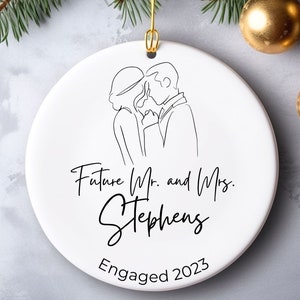 Engagement Christmas Ornament, Personalized Engagement Gift, Personalized First Christmas Keepsake, Engaged Christmas Gift 2023