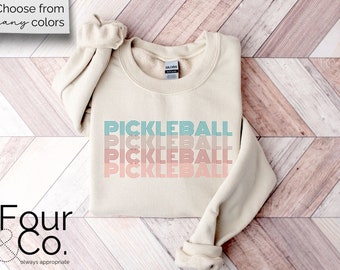 Retro Pickleball Sweatshirt, Unisex Crewneck