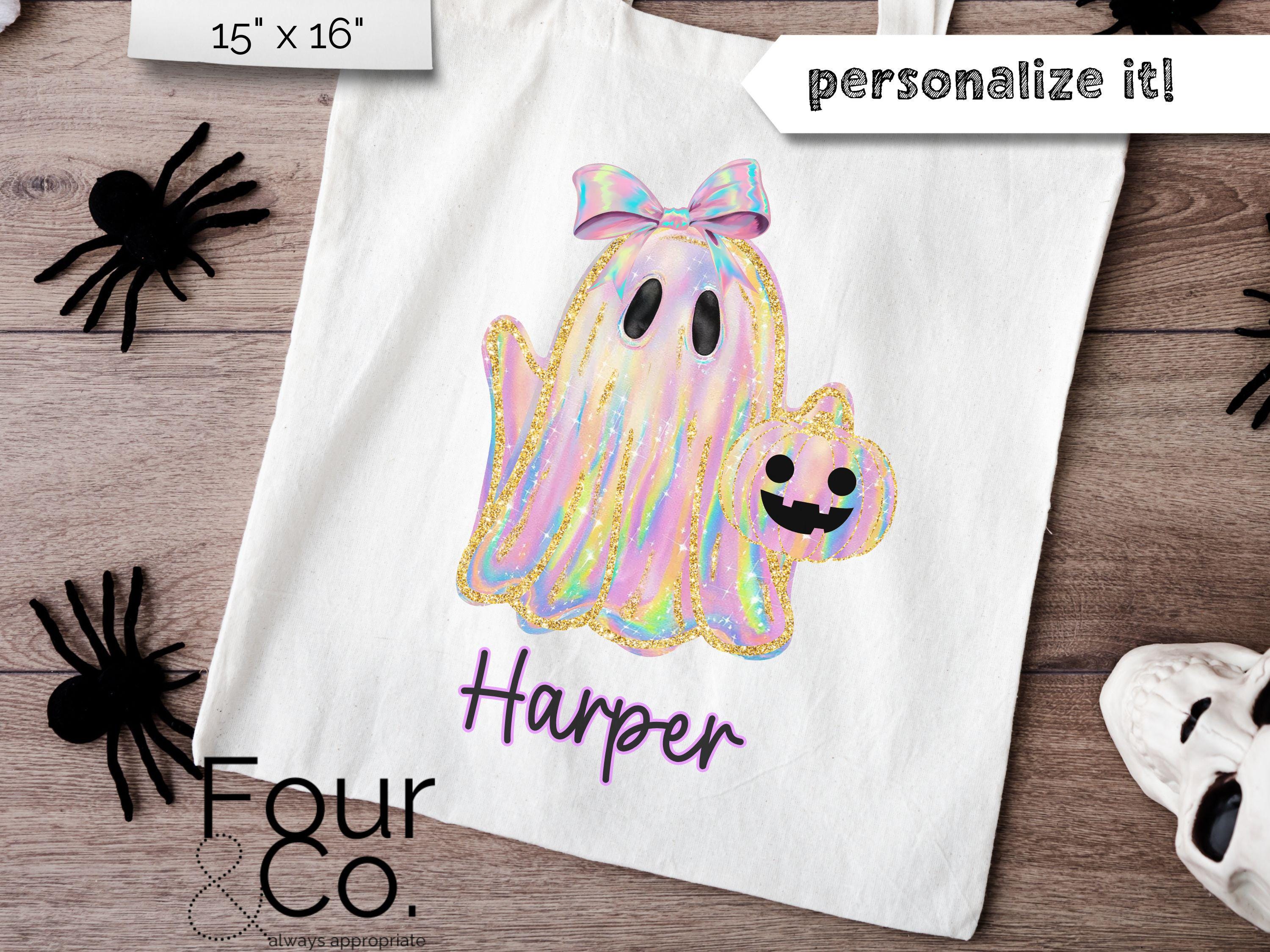 Personalized Trick or Treat Bag, Girl Halloween Bag, Candy Bag