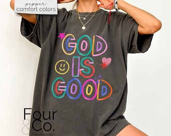 Gud är god kristen t-shirt, unisex religiös t-shirt