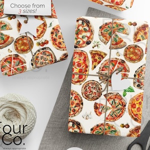 Pizza Wrapping Paper, Pizza Lover Gift Wrap