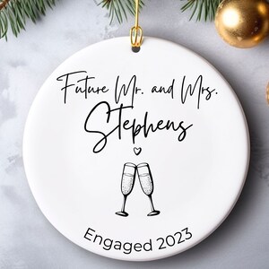 Engagement Christmas Ornament, Personalized Engagement Gift, Personalized First Christmas Keepsake, Engaged Christmas Gift 2023