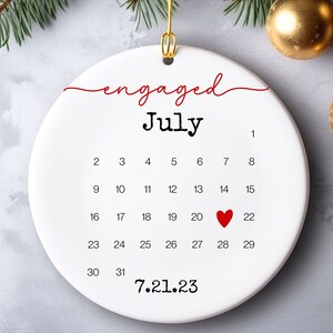 Engagement Christmas Ornament, Personalized Engagement Gift, Personalized First Christmas Keepsake, Engaged Christmas Gift 2023