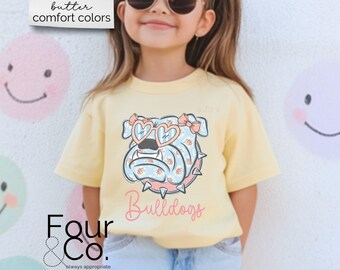 Camiseta de fútbol de bulldog para niñas, camiseta de fútbol para niñas