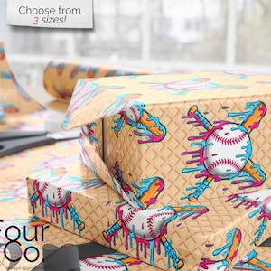 Baseball Birthday Wrapping Paper, Respect the Drip Baseball Gift Wrap