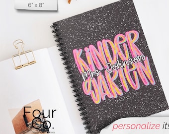 Teacher Notebook, Kindergarten Teacher Notebook, Custom Notebook, Spiral Notebook
