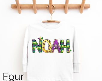 Personalized Toddler Mardi Gras Shirt, Mardi Gras Toddler Shirt,  Kids Mardi Gras Shirt, Boys Mardi Gras Shirt, Girls Mardi Gras Shirt