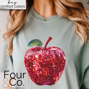 Disco Teacher Shirt, Retro Teacher Shirt, Disco Apple Shirt image 7