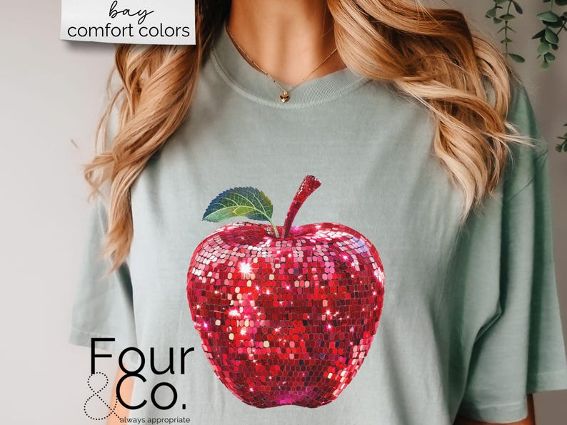 Disco Teacher Shirt, Retro Teacher Shirt, Disco Apple Shirt image 7