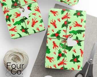 Cajun Christmas Wrapping Paper, Cajun Christmas, Louisiana Christmas, Louisiana Gift Wrap