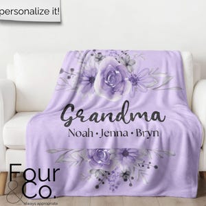 Personalized Grandma Blanket, Gift for Grandparent, Mothers Day Gift, Mimi Blanket, Nana Blanket, Grammy Blanket, Gift from Grandchildren
