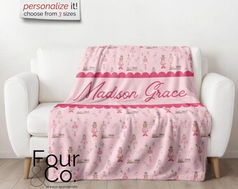 Personalized Christmas Blanket, Nutcracker Blanket