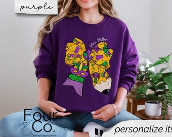 Camiseta de Mardi Gras personalizada para maestra, sudadera de Mardi Gras para maestra, coqueta para maestra