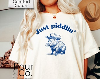 Capybara Shirt, Weird Shirt, Just Piddlin Capybara Shirt