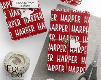 Custom Name Wrapping Paper, Personalized Wrapping Paper