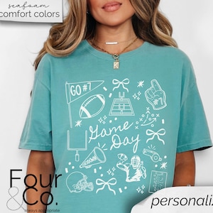 Football Mom Shirt, Personalized Football Shirt, Football Bow Shirt