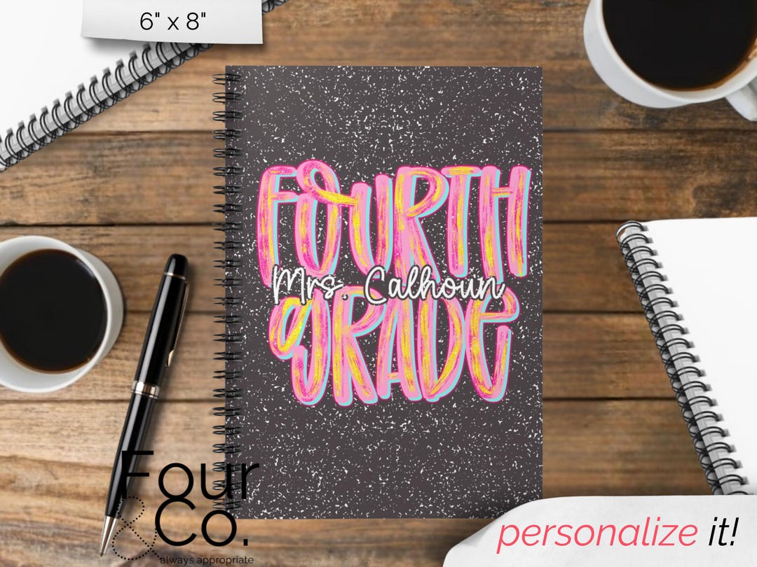 Fourth Class Notebook Teacher Notebook, 4th Grade Teacher Notebook, Custom Notebook, Spiral ...