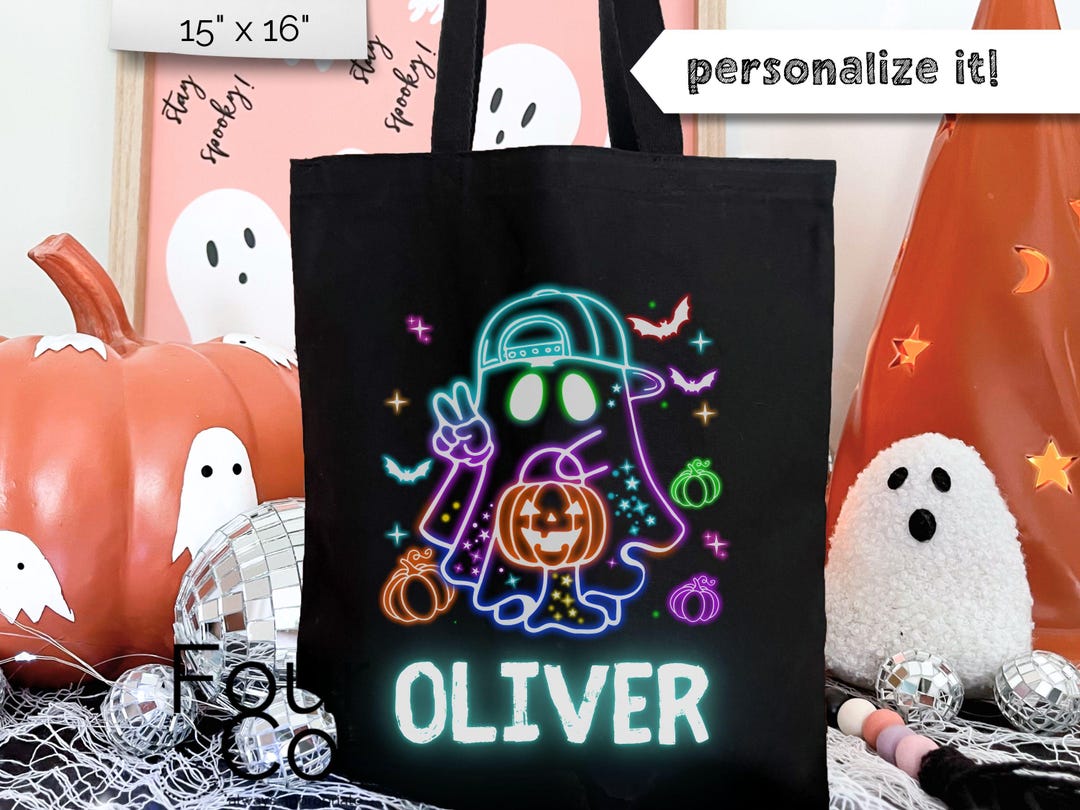 Personalized Trick or Treat Bag, Halloween Candy Bag - Etsy