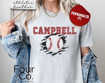 Personalized Baseball Name Shirt, Baseball Mom Shirt, Baseball Girlfriend