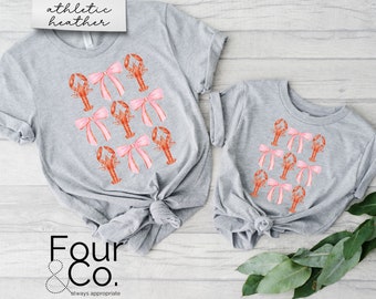 Toddler Crawfish Shirt, Kids Coquette Crawfish Boil Tee