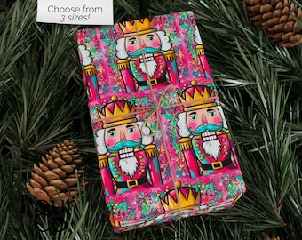 Nutcracker Gift Wrap, Pink Christmas Wrapping Paper