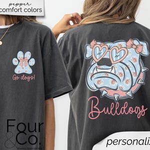 Bulldogs Football Shirt, Football Mom Shirt, Football Bow Shirt