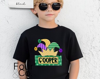 Custom Mardi Gras Shirt, Personalized Toddler Mardi Gras Shirt