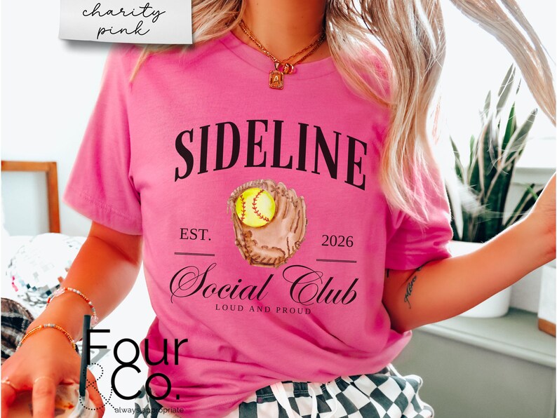 Softball Mama Shirt, Sideline Social Club Tee image 5