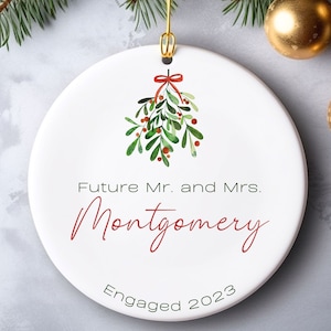 Engagement Christmas Ornament, Personalized Engagement Gift, Personalized First Christmas Keepsake, Engaged Christmas Gift 2023