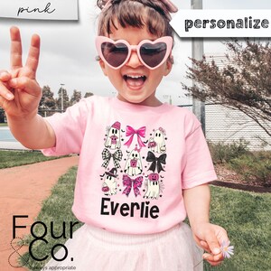 Personalized Halloween Girl Shirt, Girl Ghost Shirt, Toddler Girl Halloween Shirt