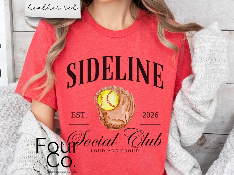 Softball Mama Shirt, Sideline Social Club Tee image 6