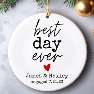 Personalized Our First Christmas Engaged Ornament 2023, Engagement Gift, newly engaged gift, engagement christmas ornament, best day ever
