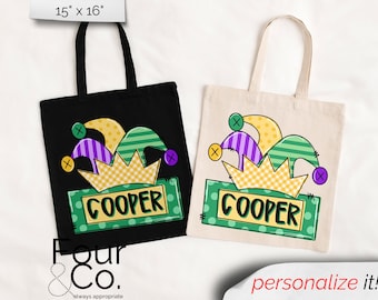 Custom Mardi Gras Tote, Personalized Mardi Gras Bag